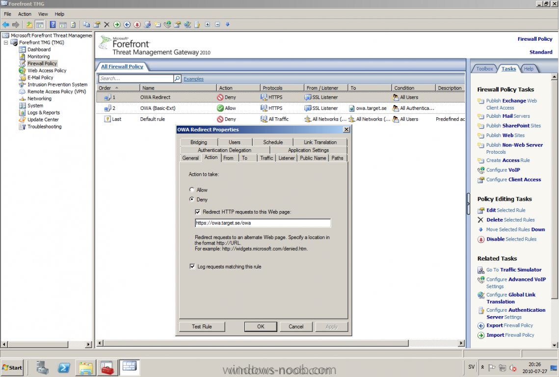 webuilder outlook exchange activesync settings