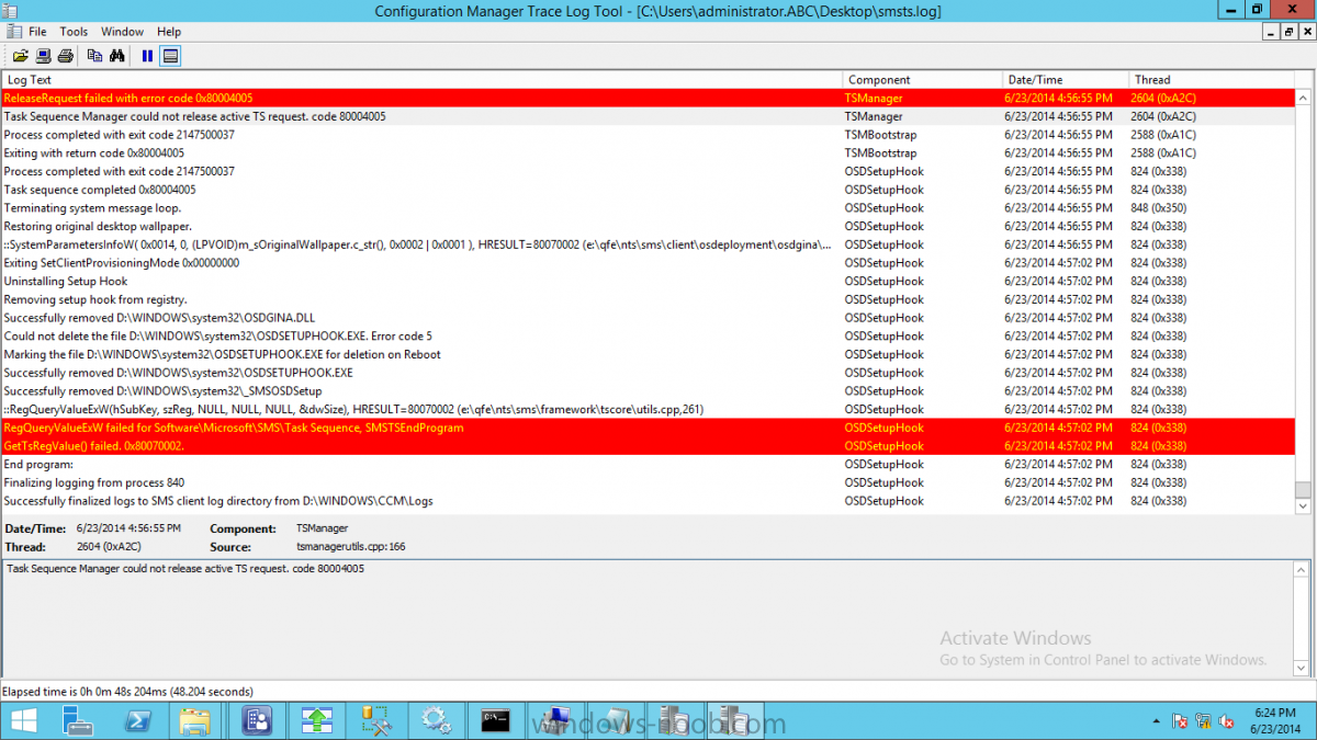 Error 0X80004005 Configuration Manager 2012 www.windows noob