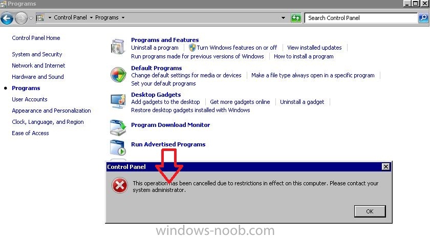 windows 7 run advertised programs