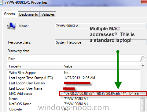 how to find mac address in sccm 2012