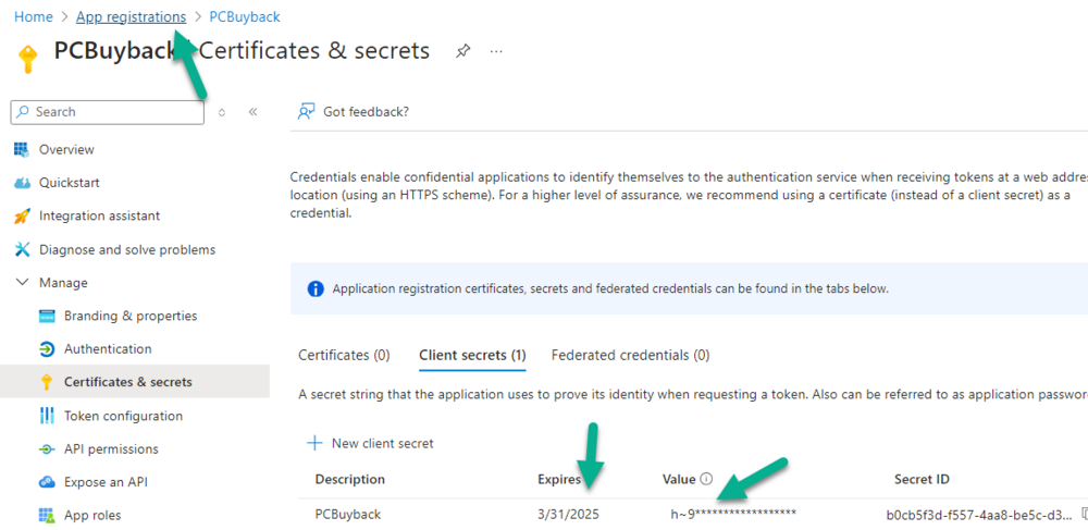 app registration secrets expiration details.png